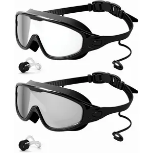 Rantizon Swim Goggles 2 Pack, Wide View Anti Fog&UV Swimming Goggles for Audlt, No Leaking Summer Gifts for Men Women Kid