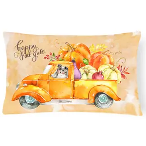 Carolines Treasures CK2646PW1216 Fall Harvest Australian Shepherd Canvas Fabric Decorative Pillow