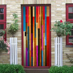 2pcs Colorful Wooden Strip Decorative Wall Stickers, Made of Environmentally Friendly PVC Material, Stereo Stripe Design, Bright Colors and Artistic Sense, Easy to Decorate Living Room, Bedroom, St