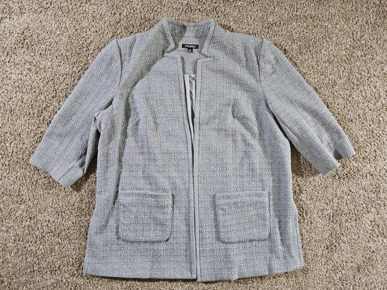 Roz & Ali full zip sweater gray 2X