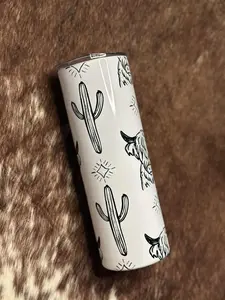 Highland cow cactus tumbler