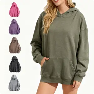 Sunland Women's Mens Unisex Oversized Hoodies Pullover Women Fall Acid Wash Plain Preppy Hoodie Streetwear Vintage Hooded Sweatshirt