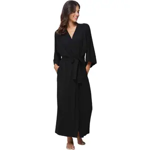 Women's Soft Robes Long Bath Robes Full Length Kimonos Sleepwear Dressing Gown,Solid ColorGift