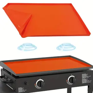 Large Heat Resistant Silicone BBQ Mat, Non-stick Surface BBQ Tray, Easy Cleaning BBQ Accessory for Outdoor Grilling & Oven Use