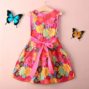 Toddler & Kid Girls Floral Print Summer Dress - Vibrant, Comfy Sundress for Playtime, Parties, 2-7 Years, Floral Print Dress