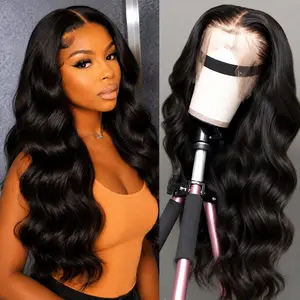 Deep Wave Human Hair 13x4 Lace Frontal Wig Body wave Lace Front Wigs Human Hair Wigs for Black Women 180% Density 13X4 HD Transparent Lace Frontal Human Hair Body Wave/Deep Wave/Straight Hair Wigs for Black Women