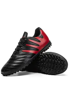 Men Women TF Low-Top Football Shoes, Sporty PU Leather Upper, Rubber Sole, All Season Outdoor Sports, Durable Anti-Slip Comfortable Breathable, Soccer Shoes