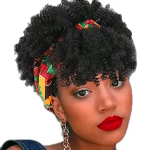 6 Inch Short Kinky Coily Headband Wigs for Women, Gorgeous Fluffy with Headband Wigs for Party, Daily Use, Curly Headband Wig