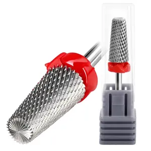 3/32" Carbide Nail Drill Bit - Remove Acrylic Hard Gels Quickly and Safely, 5-in-1 Tungsten Carbide Nail Drill Bit for Nail Art, Manicure, Pedicure, Gel, Cuticle Clean