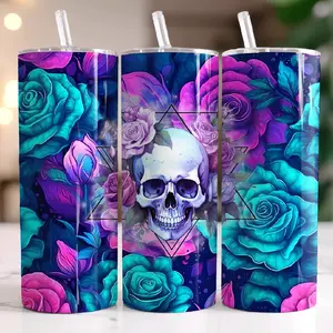 Skull Roses Floral • 20oz Tumbler Stainless Steel Cup