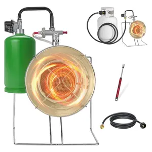 VEVOR Propane Tank Top Heater, 15000 BTU Rapid Heating 180 - Degree Infrared Radiant Tank Top Gas Heater, Stepless Temperature Adjustment for Ice Fishing/ Hunting/Outdoor Work, Single Burner RoundVEVOR Super Brand Day