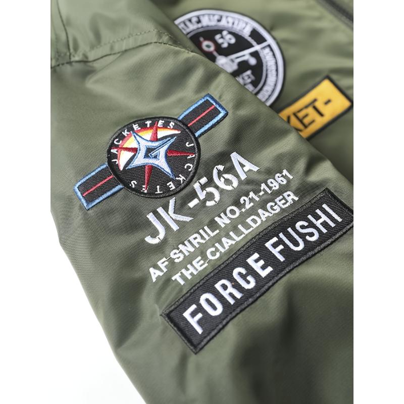 Men's Air Force Themed Letters Embroidery Baseball Collar Jacket, Casual Stylish Long Sleeve Windproof Motor Coat Outdoor Clothes Men's Air Force Themed Letters Embroidery Baseball Collar Jacket, Casual Stylish Long Sleeve Windproof Motor Coat Outdoor Clothes