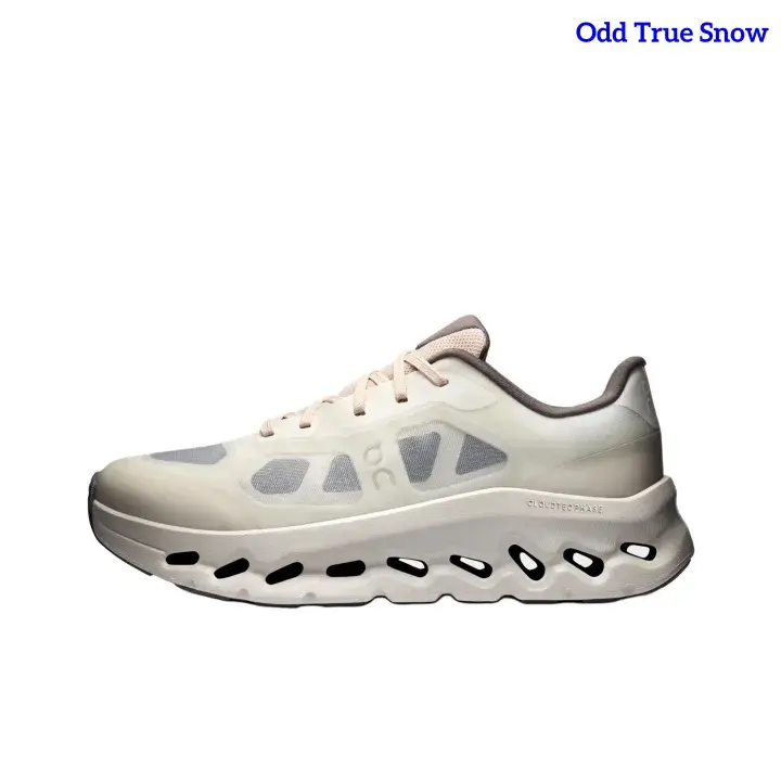 Low Top Cream Mauve Contrast Road Running Sneakers Transparent Cutout Mesh Upper Large Hollow Wave Cushion Thick Midsole Soft Shock Absorbing Unisex Daily Walking Outdoor Jogging Athleisure Footwear