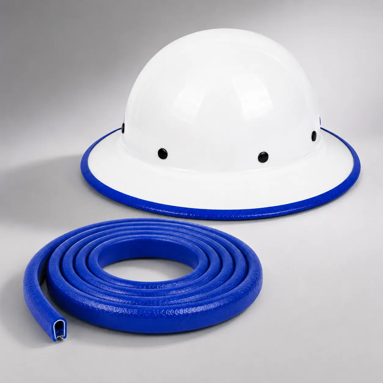 Full Brim Hard Hat Guard Strip 36.6in Helmet Edge Protector Safety Accessory for Added Impact Protection 1 Piece Not Including Hard Hat