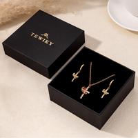 Rose GD necklace and earring set 3