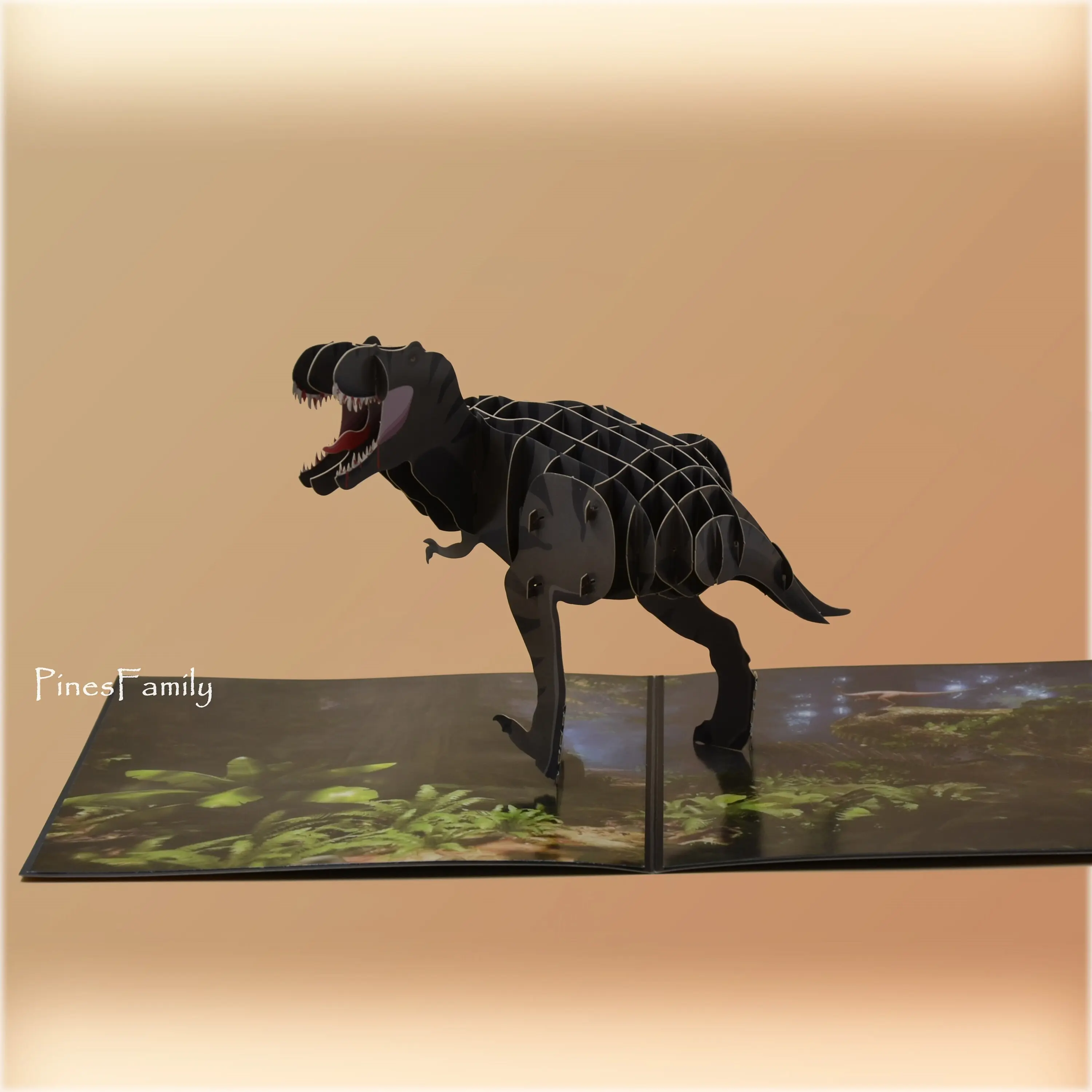 C06-Roar-Some 3D Pop-Up T-Rex Dinosaur Card - Perfect for Dino Enthusiasts!