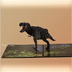 C06-Roar-Some 3D Pop-Up T-Rex Dinosaur Card - Perfect for Dino Enthusiasts!