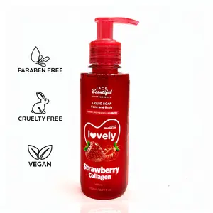 Face Beautiful Brazilian Strawberry Liquid Soap - Gentle Daily Face and Body Cleanser that removes impurities while keeping skin hydrated and soft, 200 ml / 6.76 fl oz