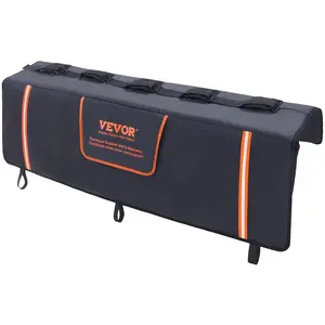 VEVOR Tailgate Bike Pad, TikTokShopBlackFriday, 53" Truck Tailgate Pad Carry 5 Mountain Bikes, Upgraded Grooves Tailgate Protection Pad with Reflective Strips and Tool Pockets, with Camera Opening for Mid-Size Pickup Trucks