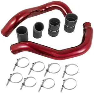 VEVOR Red Turbo Intercooler Pipe Boot Kit CAC Tubes for 03-07 Ford 6.0L Powerstroke