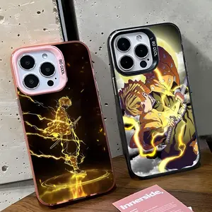 Anime Zenitsu Agatsuma Phone Case IMD Color Silver Shell for iPhone 17,16,15,14,13,12,11,Pro,Max,Plus Phone Cover, Designed to Be Anti-Fall