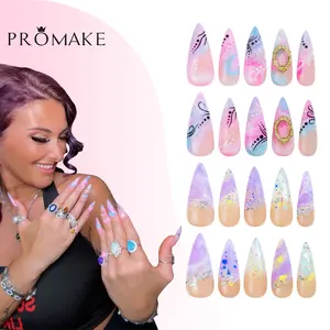 Promake x Kymieann Luxury Handmade Press on Nails-  Hand Nails and Toe Nails-  Nail Art Nail Care-With Nails Tools-  Salon Quality-  33MM Length-  Long Length-  S-L Size
