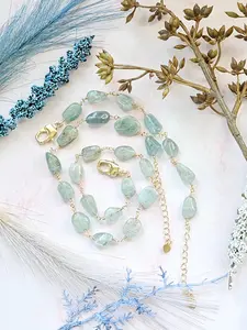 Aquamarine Necklace & Bracelet Set – Handmade Natural Gemstone Jewelry