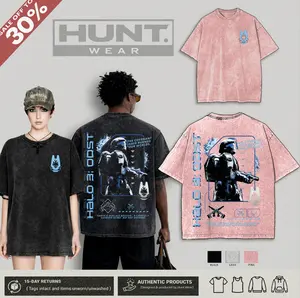 Halo ODST "The Rookie" T-Shirt Double Printed Unisex Acid Washed Lightweight Cotton T-Shirt, Gift For Game Fan, Streetwear men gifts Fabric Top Casual Womenswear Baby Everyday Gothic Graphic