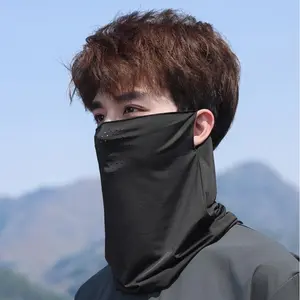 Ice silk sun protection face mask, unisex, full-face and neck protection, cycling seamless neck guard, sun-shielding mask, UV protection for summer