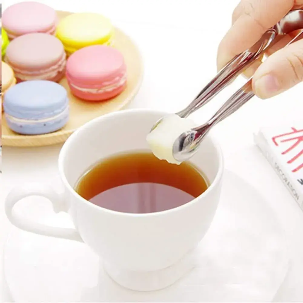 Stainless Steel Lace Side Sugar Clamp Tongs Ice Coffee Bar Buffet Kitchen Spoon - Mini Serving Tongs - Ice Tongs Mini Sugar Tongs