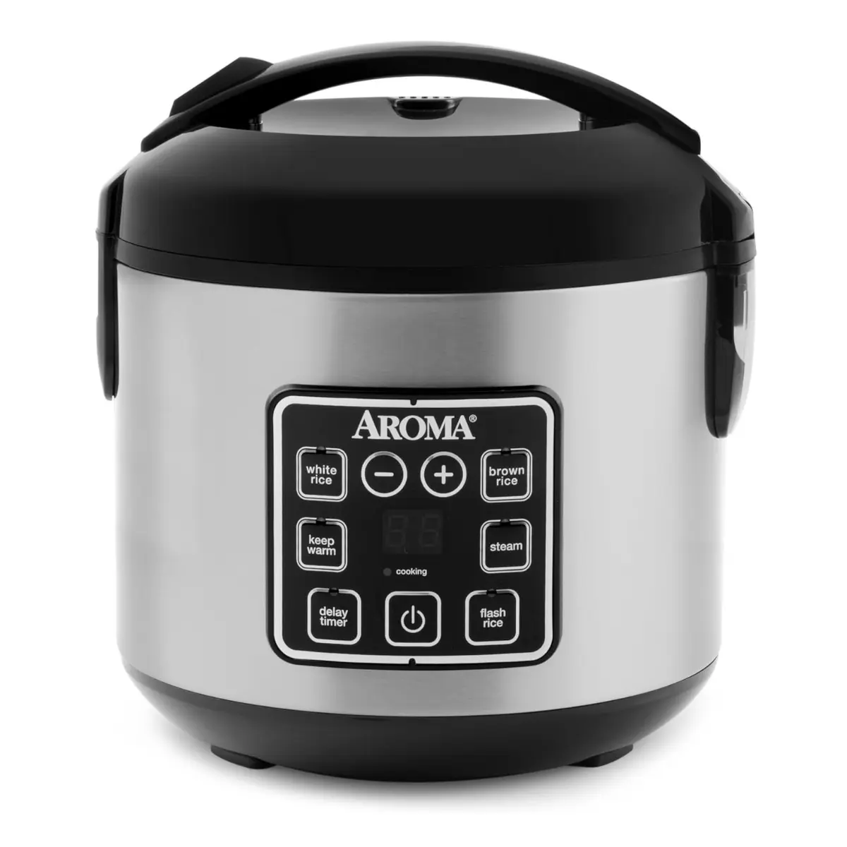 Digital Rice Cooker, 4-Cup (Uncooked) / 8-Cup (Cooked), Steamer, Grain Cooker, Multicooker, 2 Qt, Stainless Steel Exterior, ARC-914SBD
