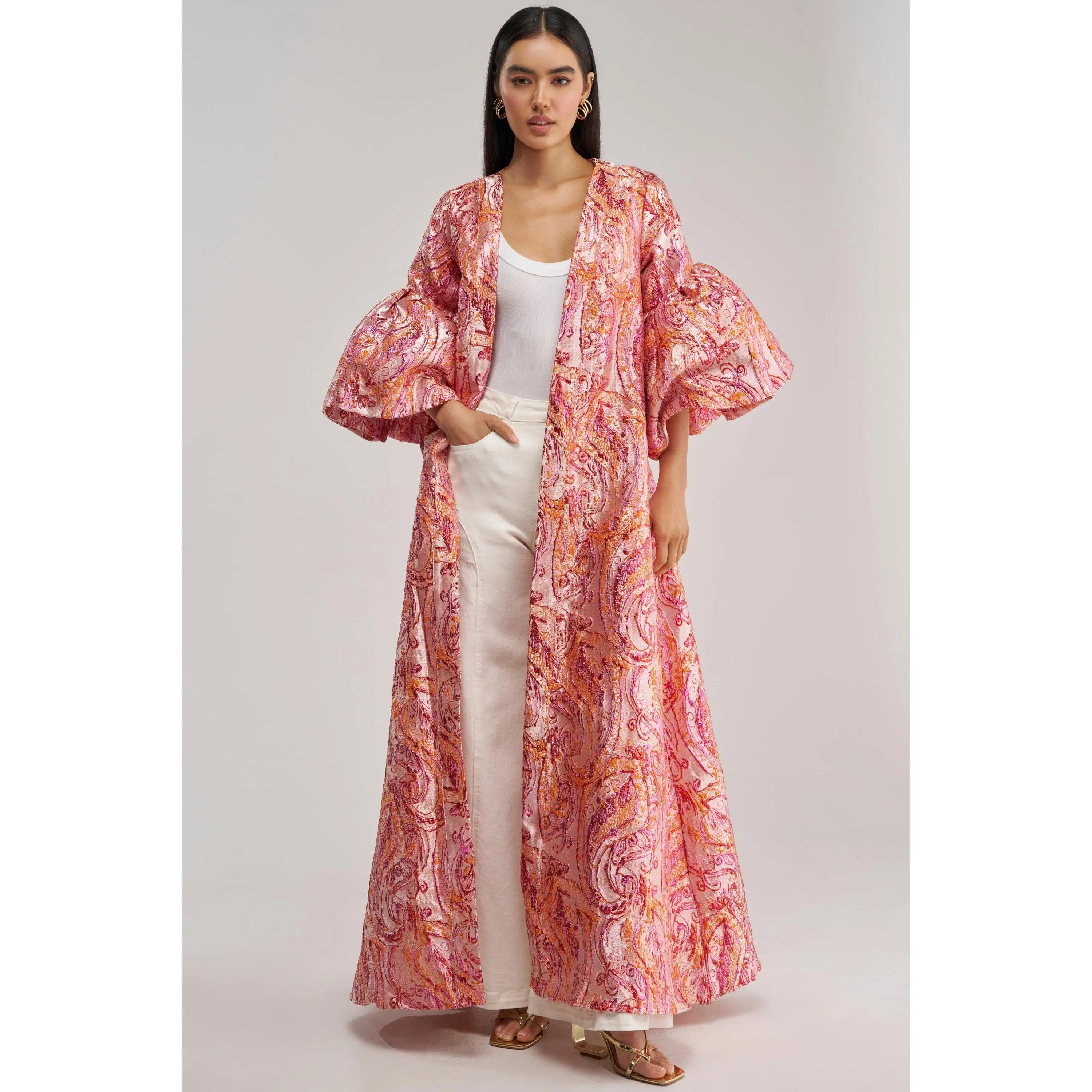 PINK SORBET BROCADE DUSTER PINK SORBET BROCADE DUSTER