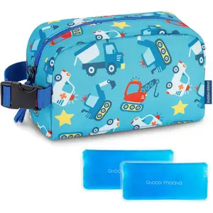 Small Insulated & Freezable Snack Cooler Bag for Kids Toddler, Perfect for School Snacks and Car Use, Blue