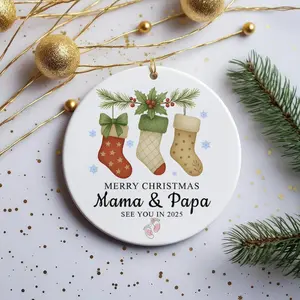 Personalized Promoted Ornament, Christmas Ornament, Pregnancy Announcement, Reveal to Grandparents, New Baby Announcement Ornament