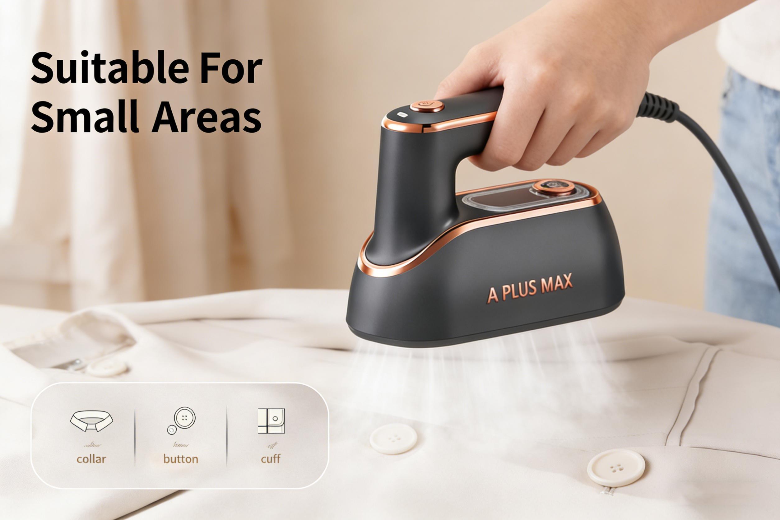 A PLUS MAX 2-in-1 Steam Iron & Clothes Steamer - Handheld Portable Garment Wrinkle Remover, Fast Heat-Up, Large Soleplate, 150ml Water Tank - Lightweight for Home, Travel, Christmas gifts New Year's gift