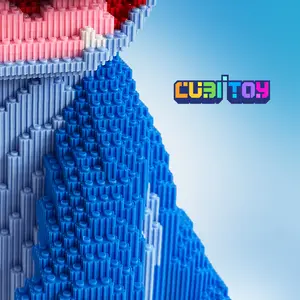 CubiTOY Animation Series Large Blue Alien (12050 PCS) 3D Micro Building Block Model Collectible Toy