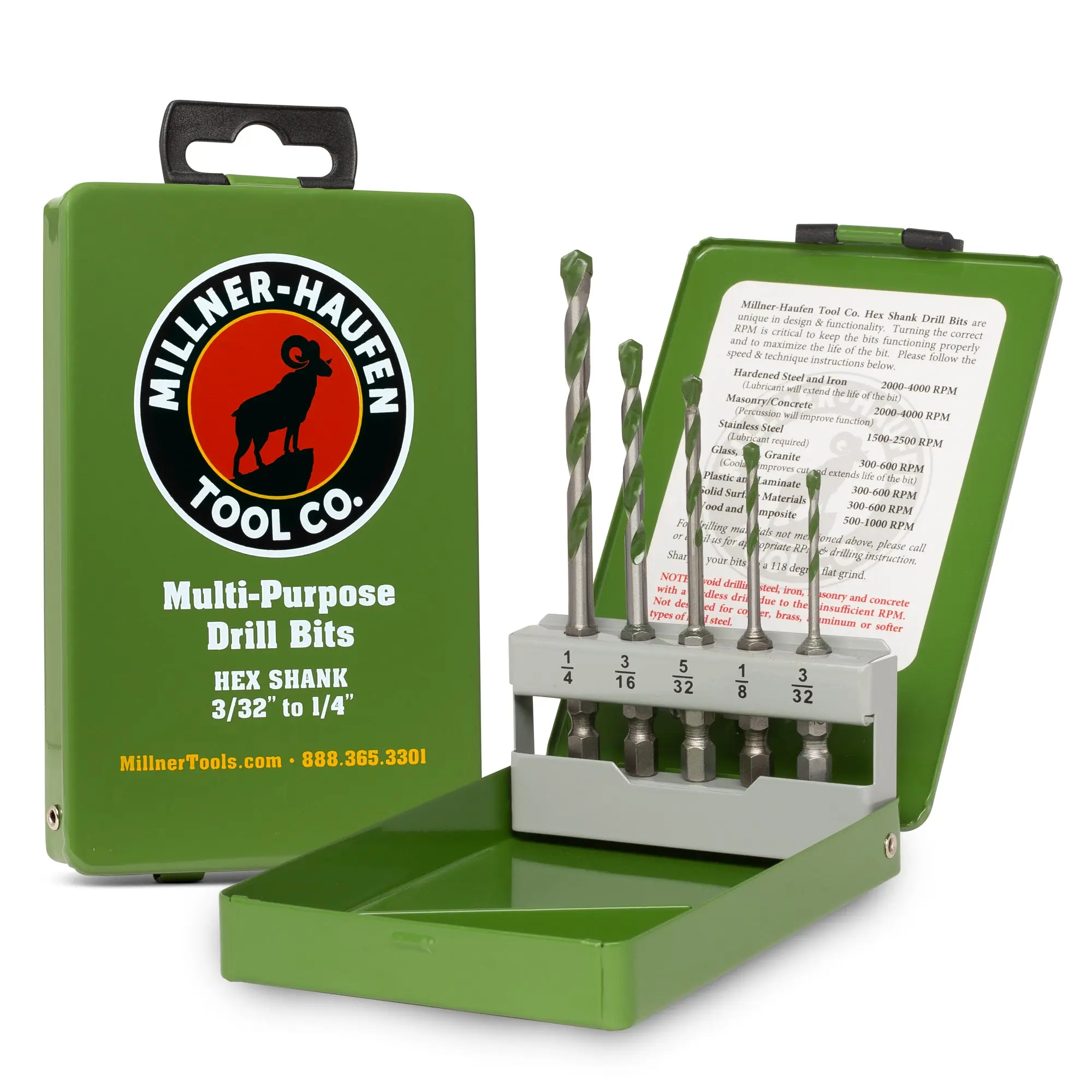 5 Piece Impact Driver (Hex) Multi-Purpose Drill Bit Set
