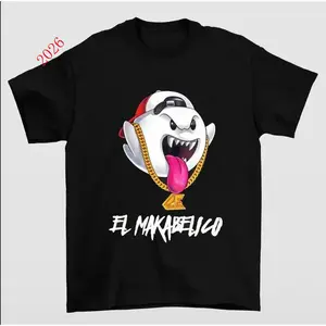 New Arrival 2026Makabelico MB Ghost Shirt - Bold Retro Typography & Iconic Design - Black Cotton Crewneck T-Shirt for Men - Ethical & Sustainable - Casual Classic Fit