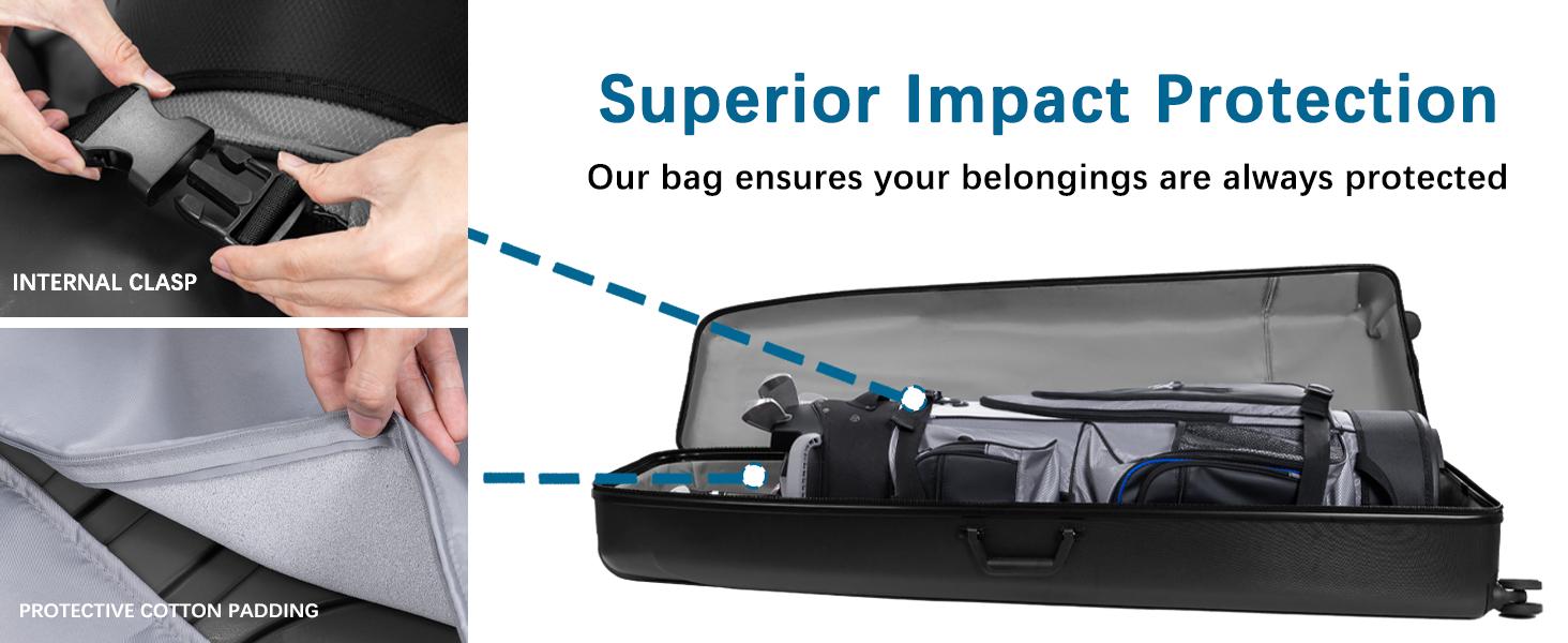 UNIHIMAL Full Hard Case Golf Travel Bag with Wheels, Travel Case - Ultimate Protection, Waterproof & Durable, Specially Designed for Airline Transport