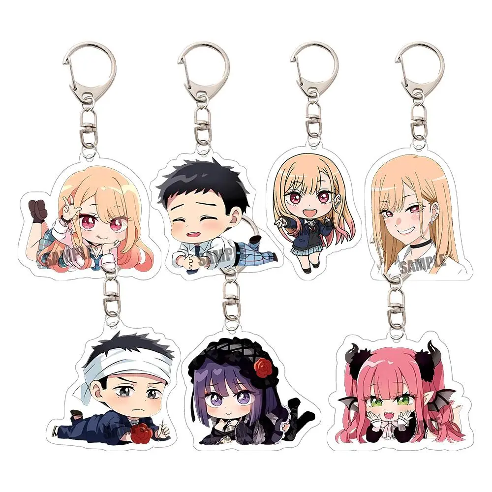My Dress-Up Darling Plastic Anime Keychain Kitagawa Marin Bag Tag Cute Decorative Baji Cartoon Keyrings Trendy Gift