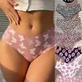 Women's Seamless Wave Design Bikini Underwear Set, Soft Comfort Low Waist Natural Waistline Trendy Lingerie, Multiple Prints Butterfly Lips Leopard, Diverse Prints, Bikini Sets, Print Bikinis