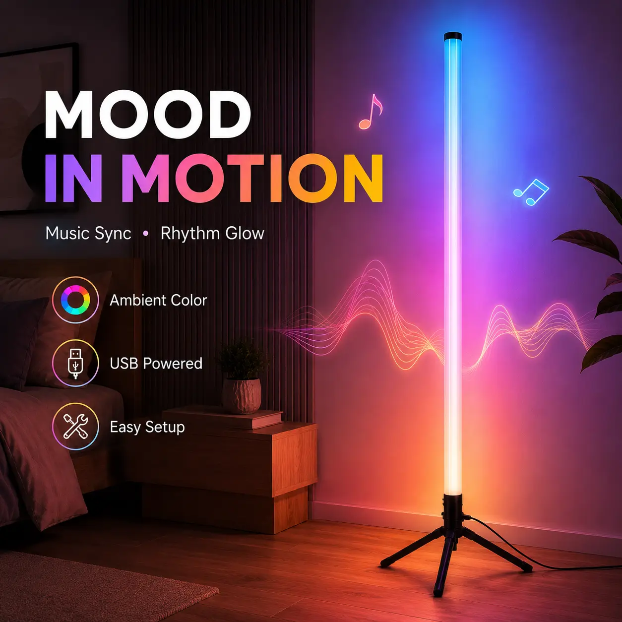 Modern RGBIC Triangle Floor Lamp, Minimalist Corner Accent Light with App & Remote Control, Adjustable Multicolor Glow, Dimming and Timer for Home Interior Decor