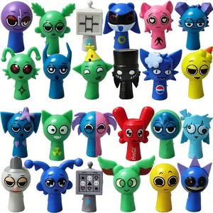 New Sprunki 24Pcs Action Figures Set, Unique Whimsical Design Music Game Figurines, Creative Birthday Holiday Party Gift for Kids Fans, Collectible Desktop Decoration Toy Rubber