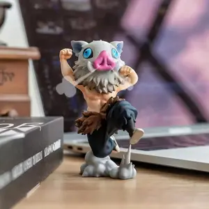 Demon Slayer Anime Figure 15Cm Hashibira Inosuke Jump Action Figure Model Pvc Statue Doll Desktop Collection Model Toy Kids Gift