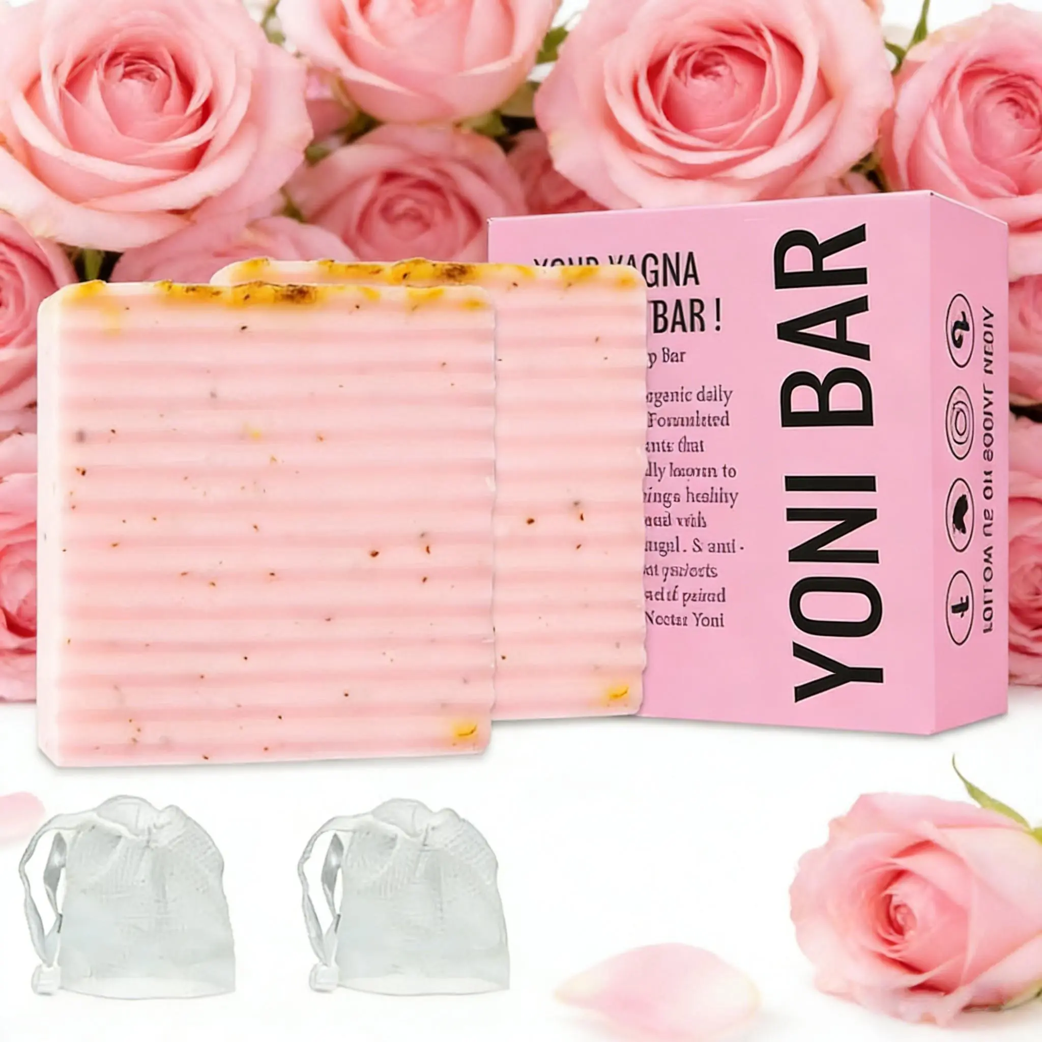 【Buy 1 Get 1 Free】2 PCS Yoni Wash Bar-Yoni Soap Bar for Women pH Balance, Natural Yoni Bar Soap ,Odor Control & Hydration ,Moisturizing Body for Women,Includes Foaming Net)