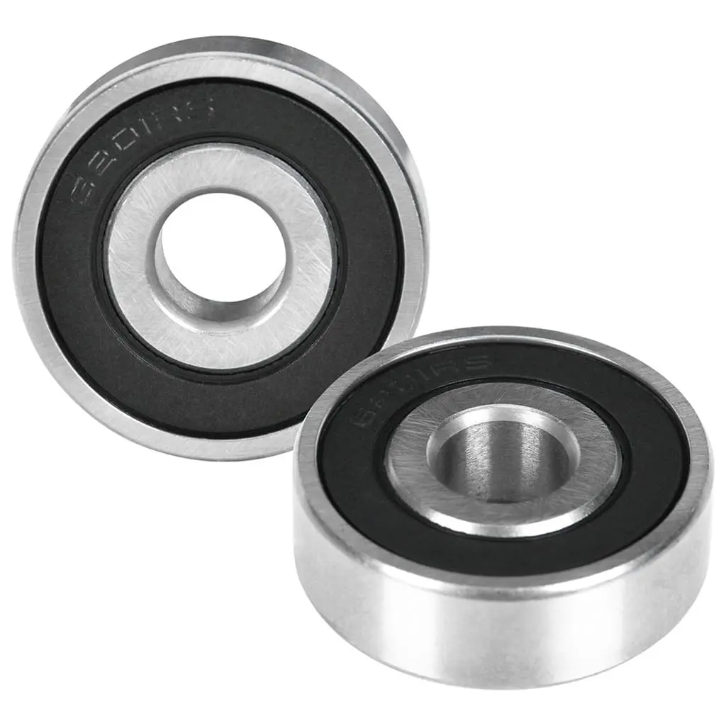 2pcs 6201RS Deep Groove Metal Double Shielded Ball Bearing 32x32x10mm for ATV UTV Go Kart Golf Cart Buggy Quad Lawn Mower Drift Trike Tricycle 4 Wheeler Mini Dirt Bike Scooter Chopper Motorcycle