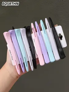 10pcs long duck bill clip set, Macaron dream color hair accessories combination, long strip duck bill clip in a line positioning clip, ladies daily home makeup modeling bangs clip side clip practical headwear decoration