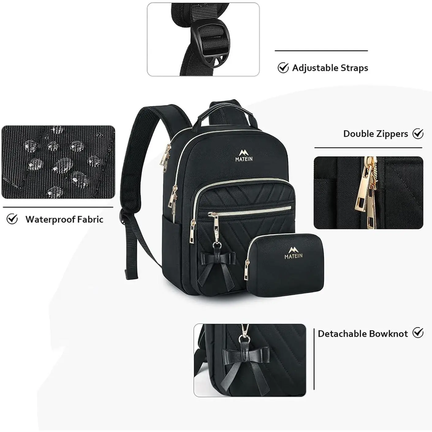 MATEIN Mini Backpack for Women, Waterproof Stylish Daypack 