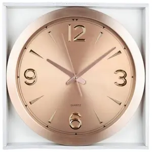 Contemporary Wall Clock in Metallic Gold, 16"