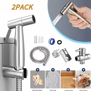 Stainless Steel Toilet Shattaf Sprayer - Handheld Shower Head with Hose, Adjustable Jet Spray, Toilet Bidet Attachment for Bathroom Use, Bathroom Bidet Sprayer water pressure control
